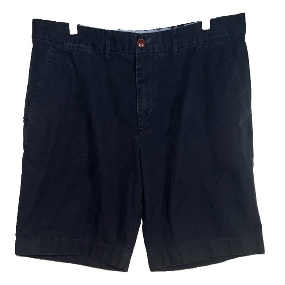 Tommy Hilfiger Men's Chino Shorts Size 36 Black Classic Fit Flat Front Cotton